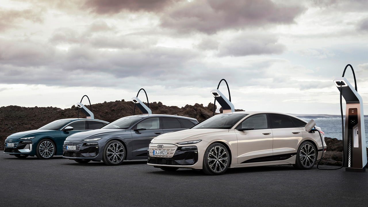 Audi A6 e-tron Familie beim Aufladen