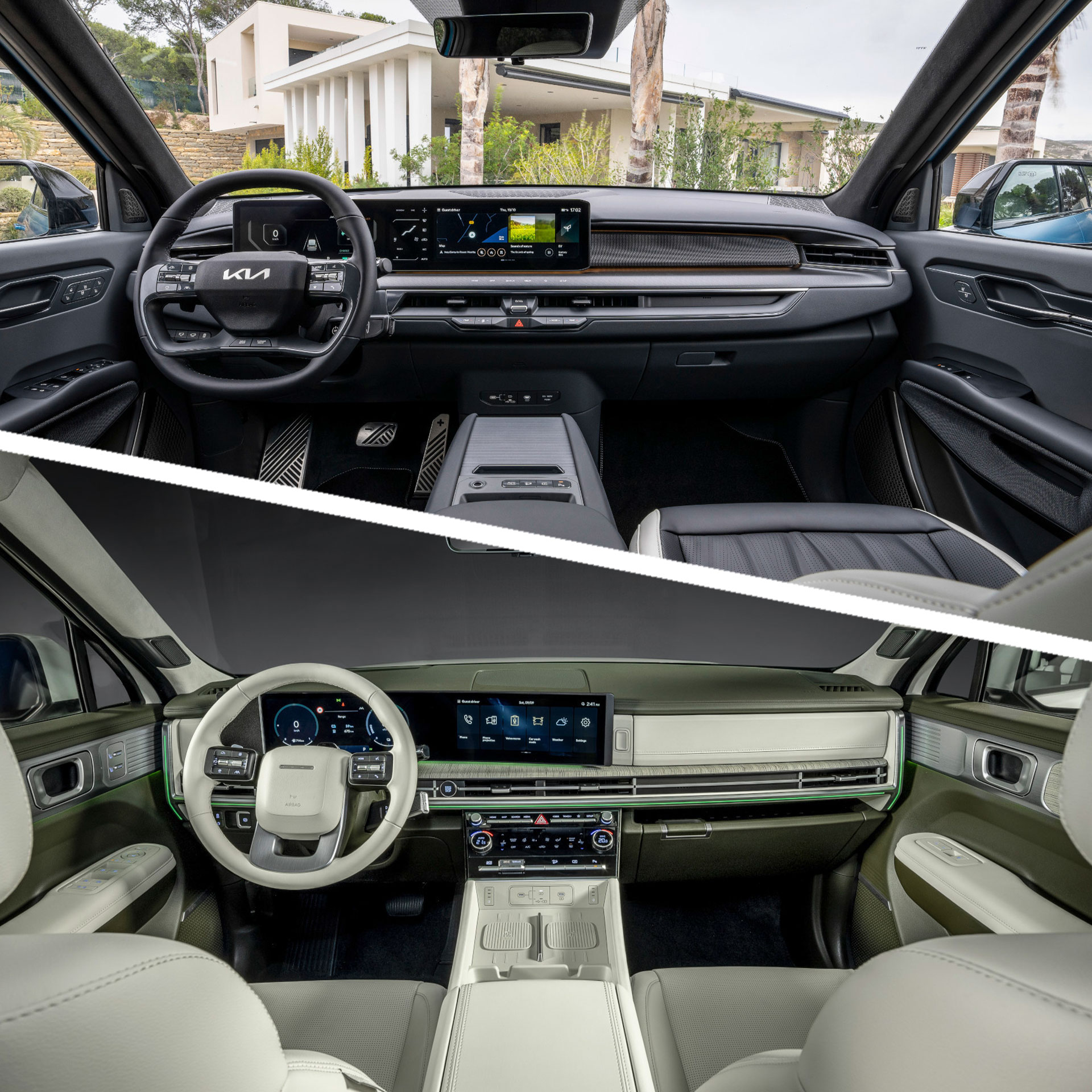 Kia-EV9-vs-Hyundai-Santa-Fe-Innenraum