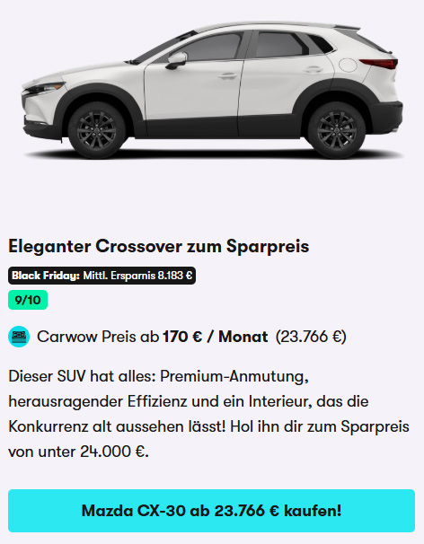 Mazda CX-30 im Black Friday Angebot 2026