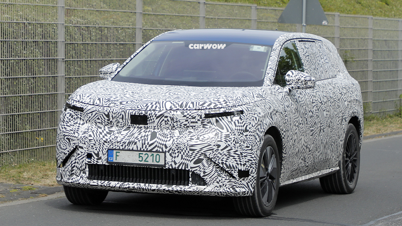 Skoda Vision 7S Ring Testfahrt Frontansicht